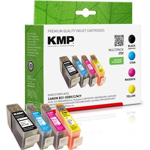 KMP 0957,0050 - Tintenpatronen Vorteilspack, kompatibel zu Canon BCI-3eBK, BCI-3eC, BCI-3eM, BCI-3eY