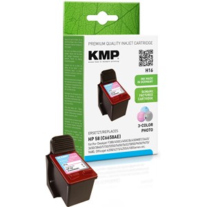 KMP 0996,4580 - Tintenpatrone, wiederaufbereitet, kompatibel zu HP 58