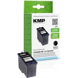 KMP 1018,4321 - Tintenpatrone, schwarz, kompatibel zu Lexmark 18C0032, Nr.32