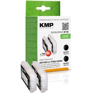 KMP 1060,0021 - Tintenpatronen Doppelpack, schwarz, kompatibel zu Brother LC-970Bk