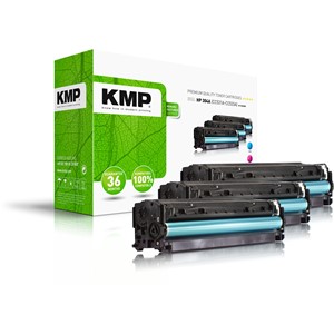 KMP 1218,0030 - Tonerkassetten Multipack, cyan, magenta, yellow, kompatibel zu 304A (CC531A, CC532A, CC533A)