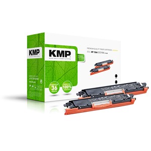 KMP 1226,0021 - Tonerkassetten Doppelpack, schwarz, kompatibel zu 126A (CE310A)