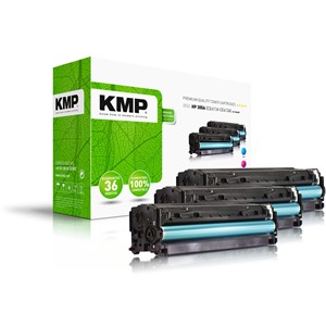 KMP 1233,0030 - Tonerkassetten Multipack, cyan, magenta, yellow, kompatibel zu 305A (CE411A, CE412A, CE413A)