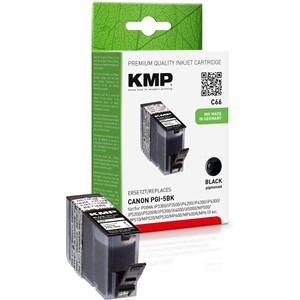 KMP 1504,0001 - Tintenpatrone mit Chip, schwarz, ersetzt Canon PGI-5Bk