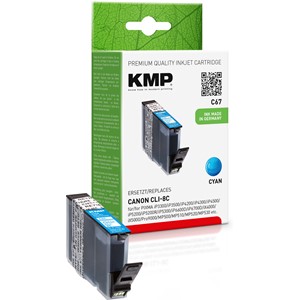 KMP 1505,0003 - Tintenpatrone mit Chip, cyan, ersetzt Canon CLI-8C