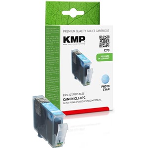 KMP 1505,0043 - Tintenpatrone mit Chip, light cyan, kompatibel zu Canon CLI-8PC