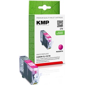 KMP 1510,0006 - Tintenpatrone mit Chip, magenta, ersetzt Canon CLI-521M