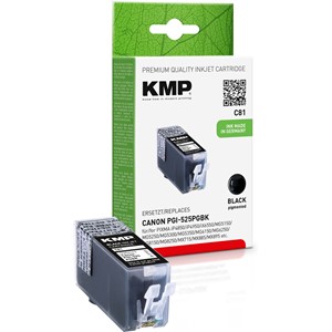 KMP 1513,0001 - Tintenpatrone mit Chip, schwarz, kompatibel zu Canon PGI-525PGBk