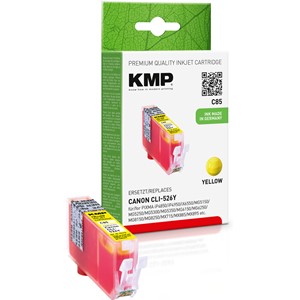 KMP 1515,0009 - Tintenpatrone mit Chip, yellow, kompatibel zu Canon CLI-526Y