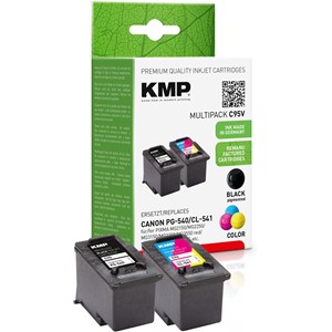 KMP 1516,4850 - Tintenpatronen Multipack, schwarz + 3-farbig, kompatibel zu Canon PG540CL541