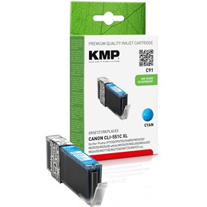 KMP 1519,0003 - Tintenpatrone, cyan, kompatibel zu Canon CLI-551C XL