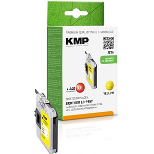 KMP 1523,0009 - Tintenpatrone, yellow, kompatibel zu Brother LC-985Y