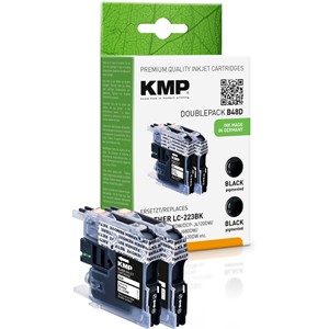 KMP 1529,0021 - Tintenpatronen Doppelpack, schwarz, kompatibel zu Brother LC223BK