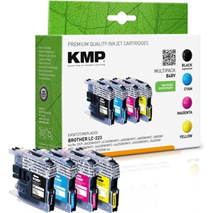 KMP 1529,0050 - Tintenpatronen Multipack, schwarz, cyan, magenta, yellow, kompatibel zu Brother LC223BK/C/M/Y