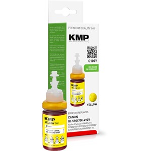 KMP 1573,0009 - Tintennachfüllflasche, yellow, kompatibel zu Canon GI590Y (1606C001)