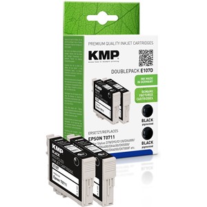 KMP 1607,4021 - Tintenpatronen Doppelpack, schwarz, kompatibel zu Epson T0711