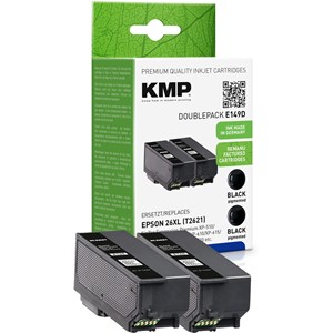 KMP 1626,4021 - Tintenpatronen Doppelpack, schwarz, kompatibel zu T2621