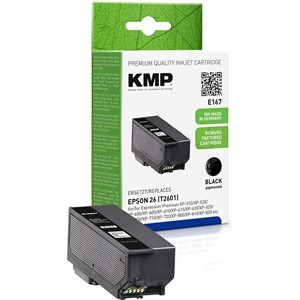 KMP 1626,4801 - Tintenpatrone, schwarz, kompatibel zu Epson 26 T2601