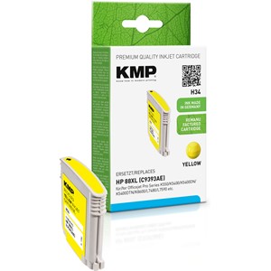 KMP 1704,4939 - Tintenpatrone, wiederaufbereitet, yellow, kompatibel zu HP C9393A