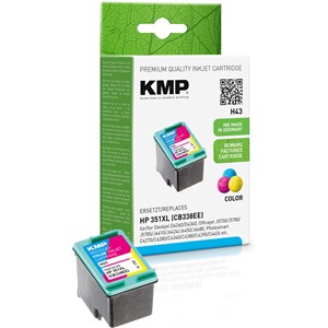 KMP 1707,4351 - Tintenpatrone, color, kompatibel zu HP CB338EE, HP351XL