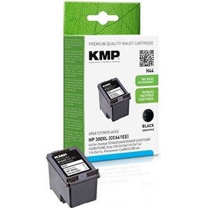 KMP 1710,4411 - Tintenpatrone, recycled, schwarz, kompatibel zu HP 300XL (CC641EE)