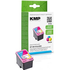 KMP 1710,4840 - Tintenpatrone, 3-farbig, kompatibel zu HP 300 (CC643EE)