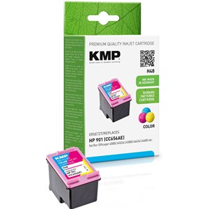 KMP 1711,4560 - Tintenpatrone, recycled, 3-farbig, kompatibel zu HP 901 (CC656AE)