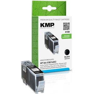 KMP 1712,8001 - Tintenpatrone, schwarz, kompatibel zu HP 364 (CB316EE)