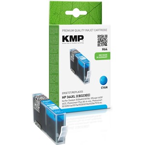 KMP 1714,0003 - Tintenpatrone, cyan, mit Chip, kompatibel zu HP CB323EE HP 364XL