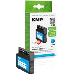 KMP 1726,4003 - Tintenpatrone, recycled, mit Chip, cyan, kompatibel zu HP 933XL (CN054AE)