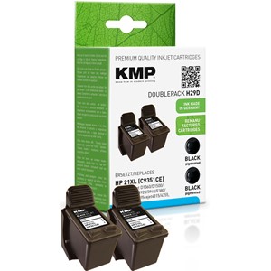 KMP 1900,4021 - Tintenpatronen Doppelpack, schwarz, kompatibel zu HP C9351AE, HP21