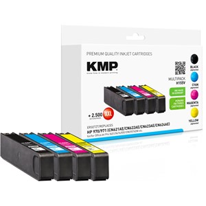 KMP 1902,4850 - Tintenpatronen, schwarz, cyan, magenta, yellow, kompatibel zu HP 970 (CN621AE)