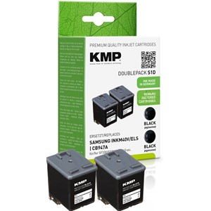 KMP 1950,4021 - Tintenpatrone, schwarz, kompatibel zu Samsung Ink-M40