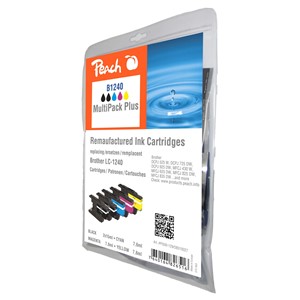Peach 0B319327 - Spar Pack Tintenpatronen, kompatibel zu Brother LC-1240Bk/C/M/Y