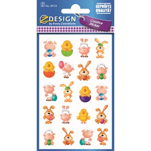 Z-Design 39153 - Papier Sticker Ostertiere