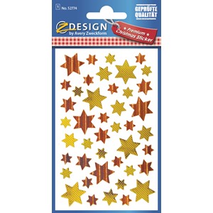 Z-Design 52774 - Sticker Effektfolie Sterne 6 gold