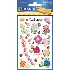 Z-Design 56691 - Tattoos Blumen beglimmert
