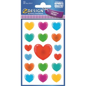Z-Design 57517 - Papier Sticker Herzen 3D