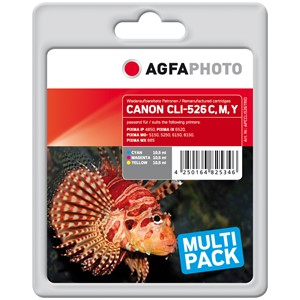 AgfaPhoto APCCLI526TRID - Agfaphoto Tintenpatronen Multipack, cyan, magenta, yellow, ersetzt Canon CLI-526 C,M,Y