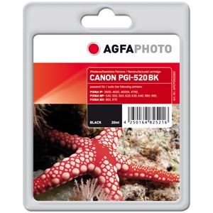 AgfaPhoto APCPGI520BD - Agfaphoto Tintenpatrone, schwarz, ersetzt Canon PGI-520BK