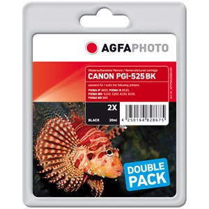 AgfaPhoto APCPGI525BDUOD - Agfaphoto Tintenpatronen Doppelpack, 2xschwarz, ersetzt Canon PGI-525PGBK-TWIN