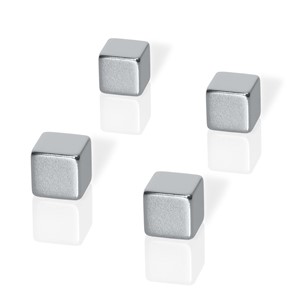 Be!Board B3100 - Neodym-Magnete, Würfel, silber, 4er Pack