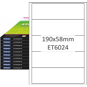 bits&paper ET6024XL - Ordner-Etiketten, 190 x 58 mm auf A4, 1000 Bögen, Größe ähnlich Avery L6061