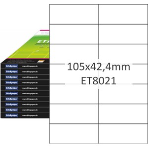 bits&paper ET8021XL - Universal-Etiketten, 105 x42,4 mm auf A4, 1000 Bögen