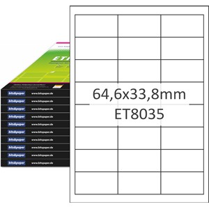 bits&paper ET8035XL - Etiketten, 64,3 x 33,8 mm, 1000 Bögen