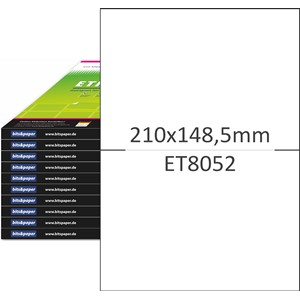 bits&paper ET8052XL - Universal-Etiketten, 210 x 148,5 mm auf A4, 1000 Bögen