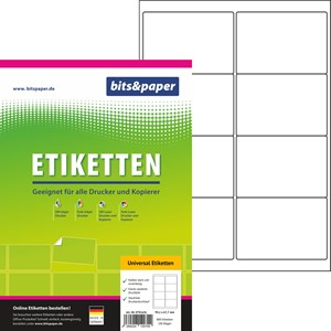 bits&paper ET8165L - Etiketten, 99,1 x 67,7 mm, 100 Blatt = 800 Etiketten