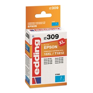 edding 18-309 - Tintenpatrone, cyan, ersetzt Epson T1812