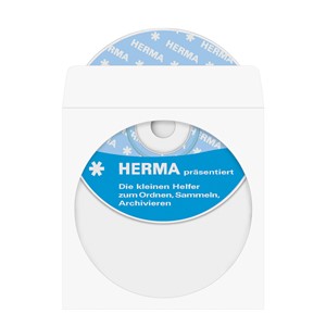 HERMA 1140 - Herma CD/DVD-Papierhüllen, weiß, 124 x 124 mm, 100 Stück
