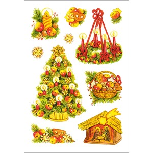 HERMA 3222 - Herma Weihnachtssticker, Weihnachtssymbole, beglimmert